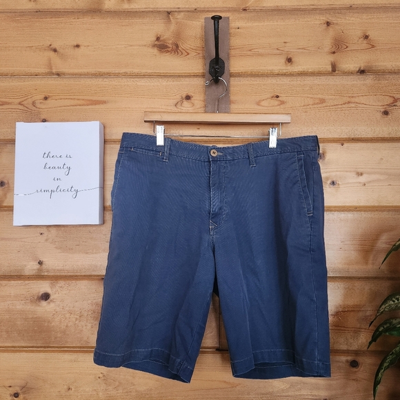 Tommy Bahama Other - Tommy Bahama Blue Twill Corduroy Chino Shorts Embroidered Logo Prep Sz 36 X 10"